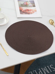 1pc/4pcs/6pcs 15-Inch Round Woven PP Placemat – Waterproof, Non-Slip, Heat Resistant Table Mat, Easy To Clean, Modern Design For Home Dining, Kitchen Decor, Holiday Parties, And Everyday Use (Multiple Colors Available)