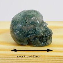 Hand-Carved Natural Crystal Human Skull Carvings, Figure Carvings, Natural Stone, Loose Gemstone, Sodalite, Clear Quartz, Labradorite, Yooperlite, Que Sera, For Gift, Crystal Collection, Home Decoration, Desktop Decor.