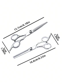 2pcs Professional Unisex Hair Cutting Scissors, Ambidextrous Thinning Shears For Relaxed Textured Hair, Unscented Hairdressing Kit With Case For Styling Men & Women