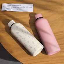 500ML/16.9oz 小口哑光户外运动水瓶，大容量不锈钢保温杯，适合露营、徒步旅行、真空瓶、时尚旅行杯，适合女性、学生、派对礼物