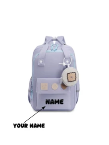 1pc Customizable Personalized Name Nylon Zipper Closure Backpack, New Niche Large Capacity Student Backpack, Boys And Girls High-End Schoolbag Casual Bag, Perfect Gift For Friends, Suitable For Outdoor Gatherings And Daily Use, Multi-Functional, Ornamental, Letter, Stylish, Modern, Colorful, Cute, Adorable, Casual, Custom, Personalised, Unique, Customized, Ideal Gifts For Him, Ideal Gifts For Her - Backpack - View 12