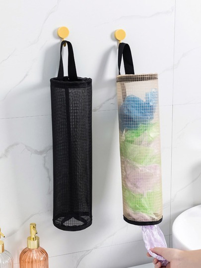 1pc Plastic Bag Storage, Fabric Storage Hanging Bag, Kitchen Plastic Bag Storage Bag, Wall-Mounted Storage, Shopping Bag Storage