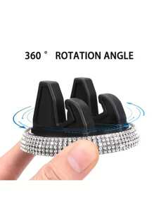 1pc Shiny Diamond Car Phone Holder - Cute, Horizontal & Vertical Multi-Function, Dashboard Mounted PVC Material