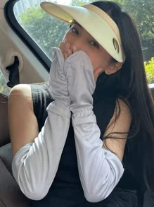 Summer Driving Arm Sleeves, Breathable Sunscreen Sleeves, Available In Grey 1 Pair/Blue 1 Pair/Pink 1 Pair/Black 1 Pair/White 1 Pair