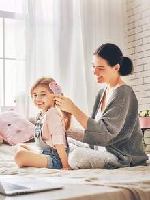 1 件可爱卡通按摩发刷，适合女孩，防静电，顺滑，干湿两用发刷，携带方便