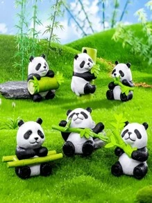 Cute Realistic Panda Figurine, Creative Home Decor Accessory, For Desk, DIY Crafts, Car Dashboard, Garden Holiday Decoration, Multifunctional, Suitable For Various Room Decorations