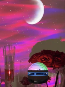 1 件梦幻星空投影灯 - 照亮浪漫卧室，为假期、露营探险和派对增添闪亮点缀 - 适合任何场合的神奇礼物，二合一北极光和海浪投影仪，适用于卧室/游戏室/家庭影院/天花板/生日派对 - 多色光 - 查看 8