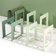 Organizador de Mesa Modular Desmontável com 4 Prateleiras, Prateleira de Exibição e Armazenamento, Verde Gradiente