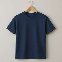 Basic T-Shirt Bright Colors 100% Cotton 30.1 Unisex - 藏蓝色 - 查看 1