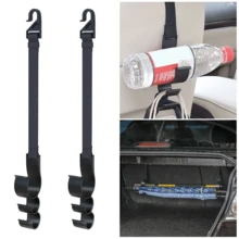 2pcs Adjustable Car Backseat Hanger Hooks - Seat Back Storage Organizer For Umbrella, Bag And Accessories - Durable Plastic Hanging Hooks, Easy Installation