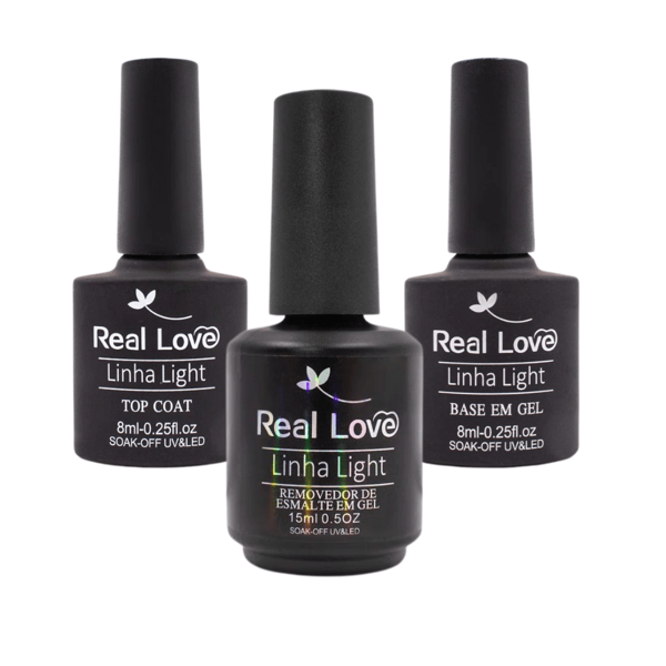 Preparadores Real Love-Removedor de Gel+Base em Gel+Top Coat Festa Junina