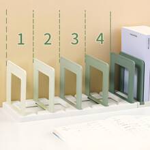 Organizador de Mesa Modular Desmontável com 4 Prateleiras, Prateleira de Exibição e Armazenamento, Verde Gradiente