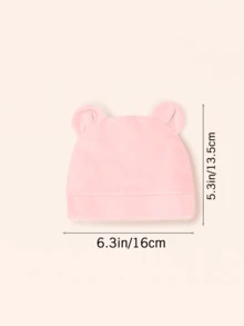 2pcs Baby Cotton Floral Print Beanie Hats, Soft Breathable Thin Style, Suitable For Newborns 0-3 Months, Boys And Girls Daily Wear - Multicolor - View 3