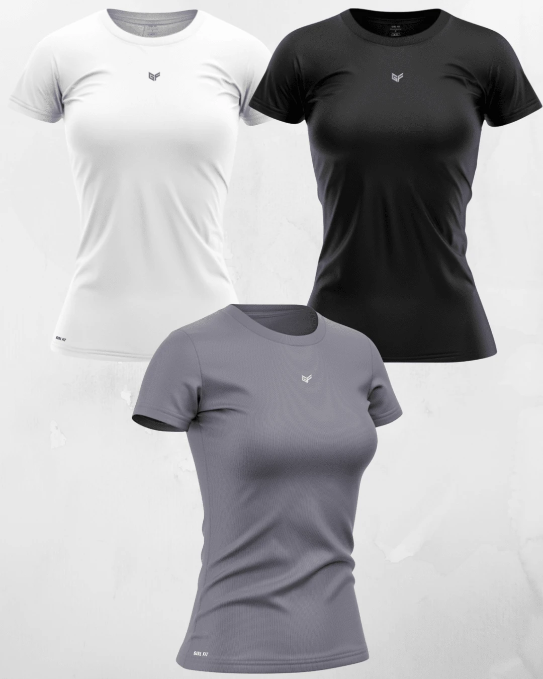KIT 03 Women's Sports T-Shirts For Gym Training Running Fitness - 摩卡棕 - 查看 1