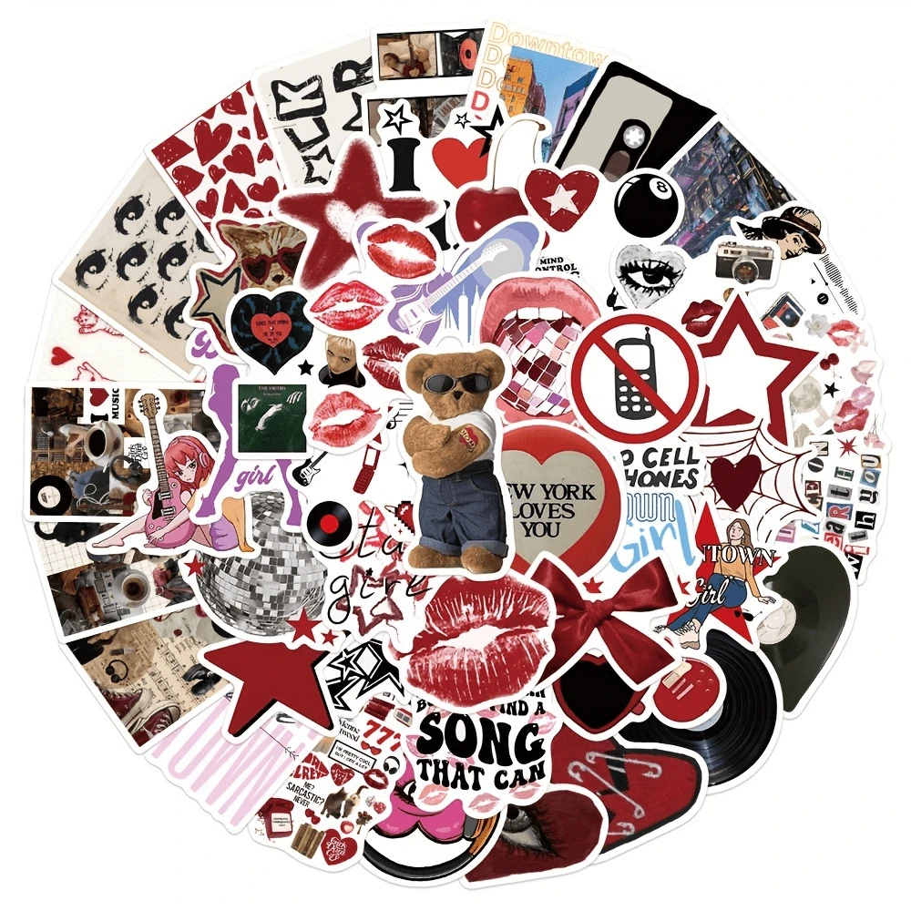 50 Vintage Girl Stickers Laptop Notebook Notebook Phone Case Cup Decoration Waterproof DIY Stickers