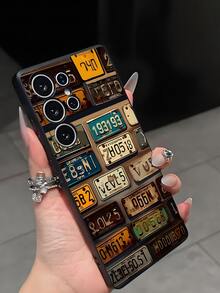 1 件复古牌照防摔防滑黑色手机壳适用于 Galaxy A04e/A05s/A13/A14/A15/A34/A35/A50/A52/A53/A54/S21/S22/S23/S24/S25/S25Ultra - 黑色 - 查看 2