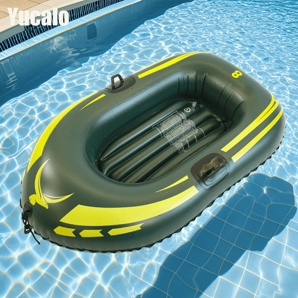 1pc Green Inflatable Boat, Inflatable Pool Floating Raft Suitable For Swimming Pool, Beach, Holiday Essential