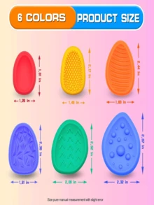 6 PIEZAS Piedras de preocupación sensoriales: Juguetes blandos y texturizados para adolescentes - Aliviadores de estrés calmantes para ansiedad y estudiantes, juguetes sensoriales, juguetes para hacer girar - multicolor - Ver 10