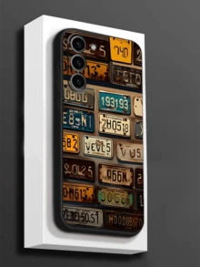 1 件复古牌照防摔防滑黑色手机壳适用于 Galaxy A04e/A05s/A13/A14/A15/A34/A35/A50/A52/A53/A54/S21/S22/S23/S24/S25/S25Ultra - 黑色 - 查看 1