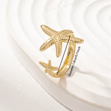 1pc Boho Ocean Style Minimalist Geometric Starfish Design Adjustable Toe Ring For Women