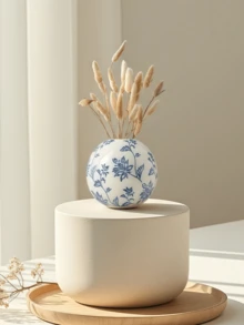 Um Vaso Esférico Dourado de Luxo Leve, Adequado para a Sala de Estar, Sala de Jantar, Escritório, Hall de Entrada...