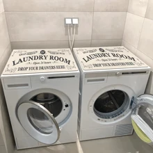 1pc, Washing Machine Cover Pad, Laundry Room Text Printed, Absorbent Top Protective Pad, Quick Dry Refrigerator Dust Cover Pad, Modern Laundry And Kitchen Appliance Washing Machine And Dryer Dust Cover