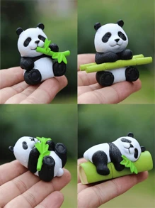 Cute Realistic Panda Figurine, Creative Home Decor Accessory, For Desk, DIY Crafts, Car Dashboard, Garden Holiday Decoration, Multifunctional, Suitable For Various Room Decorations