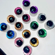 10 件混色塑料眼珠带垫圈 - DIY 玩偶制作配件，古怪瞳孔设计，适用于钩针、针织、缝纫项目，适合 14 岁以上 - 用于毛绒玩具眼睛，颜色随机 - 彩色 - 查看 9