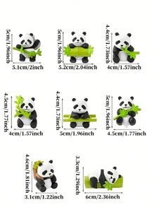 Cute Realistic Panda Figurine, Creative Home Decor Accessory, For Desk, DIY Crafts, Car Dashboard, Garden Holiday Decoration, Multifunctional, Suitable For Various Room Decorations