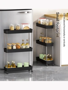 多功能白色滑动货架滚轮推车，镂空排水多层超薄收纳车，细长收纳车，滚动收纳车，窄架，浴室收纳架，厨房，浴室，洗衣房移动架子，节省空间的整理器，多层落地架，塔架，适用于厨房洗衣房等狭窄空间