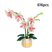 700+ Peças Decoração Elegante de Orquídea, Flores Amarelas + Brancas, Vaso Branco + Azul, Mosaico Floral de Material ABS, Brinquedo de Bloco de Construção Criativo, Buquê em Vaso para Exposição Interna, Modelo de Partícula Pequena, Peça de Coleção de Arte, Arte Floral 3D DIY, Adequado para Decoração Doméstica, Presente de Alívio do Estresse para Adultos