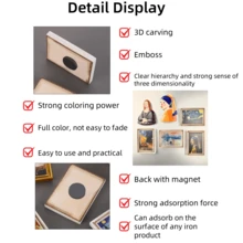 1 Refrigerator Art Magnet, Refrigerator Magnet, 3D World-Renowned Painting Magnet, Oil Painting Photo Frame, Retro Personalized, Suitable For Kitchen, Office, Whiteboard, Storage Cabinet, Refrigerator And Dishwasher, Home Decoration, Refrigerator Decoration, Information Magnet, Suitable For Christmas Decoration, Easter, Christmas, Mother's Day, Is A Good Gift - Multicolor - View 10