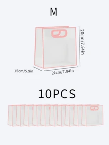 1个/5个/10个白色、粉色、黑色透明磨砂礼品袋 - 粉色 - 查看 18