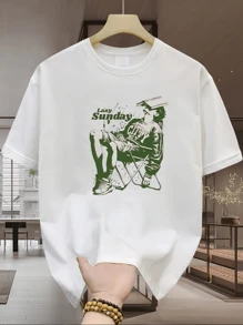 [Relaxed Reading] 220gsm Pure Cotton Men's T-Shirt | Unisex New Summer Crew Neck Short Sleeve Top | Machine Washable And Breathable! Great For Everyday Use And At Home