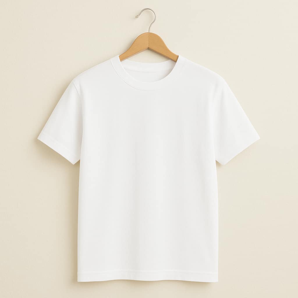 Basic T-Shirt Bright Colors 100% Cotton 30.1 Unisex - 白色 - 查看 1