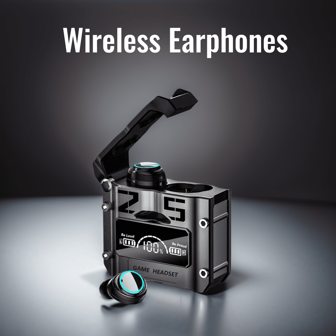 Wireless Earbud Headphones - TWS Wireless 5.3, Touch Control, Low Latency, Hands-Free, Condenser Mic, 400mAh Battery, For Sports & Gaming Magnetic Connective Earbuds, Wireless Earphones With Active Noise Cancellation, Touch Volume Control, Condenser Mic, Type-C Charging, Long Battery Life, Low Power Consumption, Compatible With Cellphones - No Charger Included