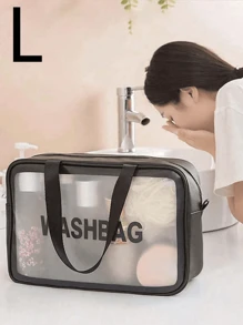 Makeup Bag Toiletry Bag Travel Bag,Portable Waterproof PU Cosmetic Bag,Swim Bag,Travel Essentials For Women,Waterproof Clear Bag Cosmetic Bag For Cosmetic,Toiletries,Tool Accessories ,Back To School(1Pc/3Set Black),For Holiday Beach, Bathroom Collection, Bedroom Collection, Large Capacity
