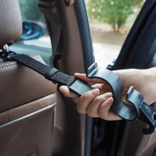 2pcs Adjustable Car Backseat Hanger Hooks - Seat Back Storage Organizer For Umbrella, Bag And Accessories - Durable Plastic Hanging Hooks, Easy Installation