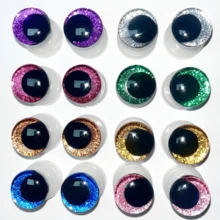 10 件混色塑料眼珠带垫圈 - DIY 玩偶制作配件，古怪瞳孔设计，适用于钩针、针织、缝纫项目，适合 14 岁以上 - 用于毛绒玩具眼睛，颜色随机 - 彩色 - 查看 1