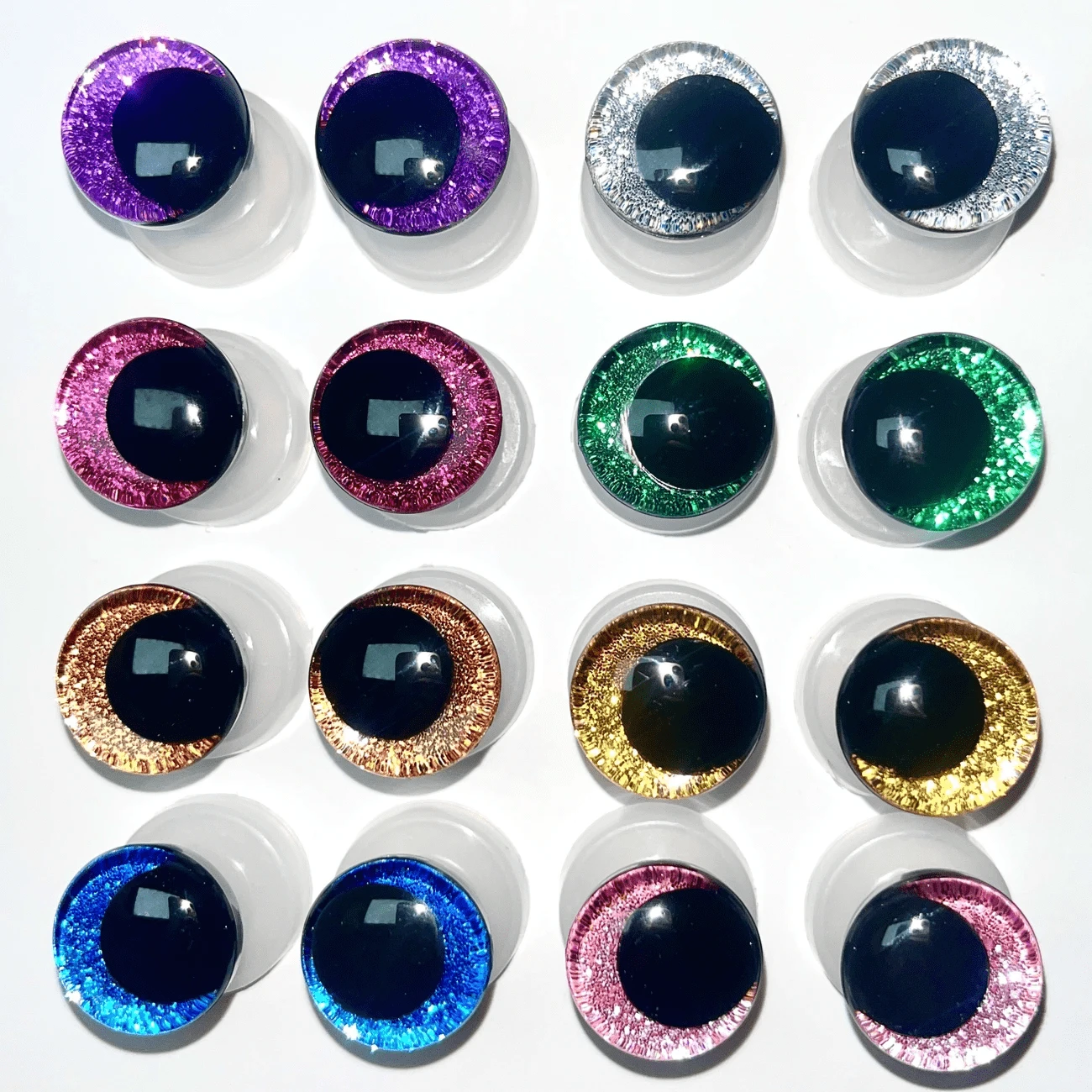 10 件混色塑料眼珠带垫圈 - DIY 玩偶制作配件，古怪瞳孔设计，适用于钩针、针织、缝纫项目，适合 14 岁以上 - 用于毛绒玩具眼睛，颜色随机 - 彩色 - 查看 1