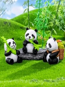 Cute Realistic Panda Figurine, Creative Home Decor Accessory, For Desk, DIY Crafts, Car Dashboard, Garden Holiday Decoration, Multifunctional, Suitable For Various Room Decorations