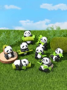 Cute Realistic Panda Figurine, Creative Home Decor Accessory, For Desk, DIY Crafts, Car Dashboard, Garden Holiday Decoration, Multifunctional, Suitable For Various Room Decorations