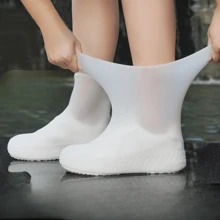 1 Đôi Ủng Đi Mưa Latex Chống Thấm Nước, Thích Hợp Cho Nhiều Tình Huống Bao Giày Chống Thấm Nước. Bền, Một Kích Thước Phù Hợp Với Tất Cả Phụ Nữ - trắng - Xem 4