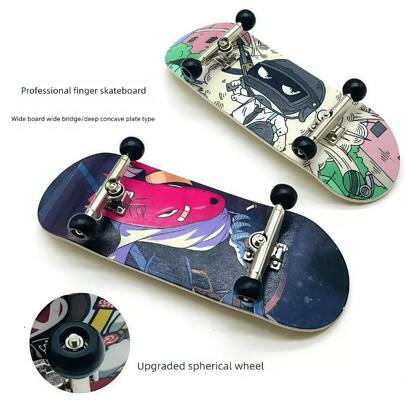 Monopatín de dedo con rodamientos, tabla de monopatín de madera de arce de 5 capas de calidad profesional para juguete de descompresión