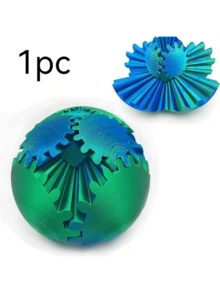 1pc ADHD Gear Ball 3D Printed Rotating Fidget Toy - Gear Ball Stress Relief Toy - Satisfies Sensory Needs, Finger Gear Ball - Unique Home And Office Decor, Party And Creative Gift - Multicolor - View 14