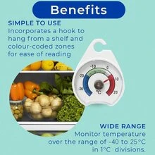 1/2个冰箱或冷冻柜温度计刻度盘，颜色编码区域。非常适合家庭、餐厅、酒吧、咖啡馆