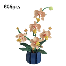 700+ Peças Decoração Elegante de Orquídea, Flores Amarelas + Brancas, Vaso Branco + Azul, Mosaico Floral de Material ABS, Brinquedo de Bloco de Construção Criativo, Buquê em Vaso para Exposição Interna, Modelo de Partícula Pequena, Peça de Coleção de Arte, Arte Floral 3D DIY, Adequado para Decoração Doméstica, Presente de Alívio do Estresse para Adultos