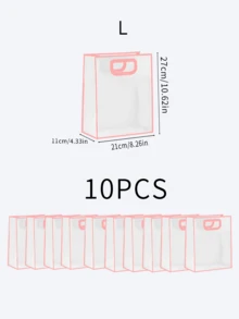 1个/5个/10个白色、粉色、黑色透明磨砂礼品袋 - 粉色 - 查看 12