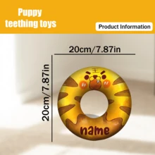 Customized Dog Interactive Plush Toy Donut Shape, Customized Interactive Laughter Dog Toy Humorous Plush Chew Toy Bone Pet Physical Gift - No BatteryFather's Day, Mother's Day, Halloween, Christmas, Christmas Eve, Valentine's Day, White Day - Multicolor - View 3