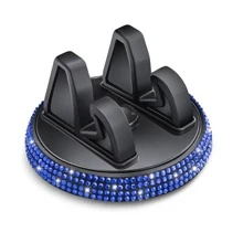1pc Shiny Diamond Car Phone Holder - Cute, Horizontal & Vertical Multi-Function, Dashboard Mounted PVC Material